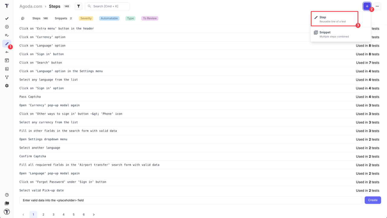 Testomat.io - Add Steps