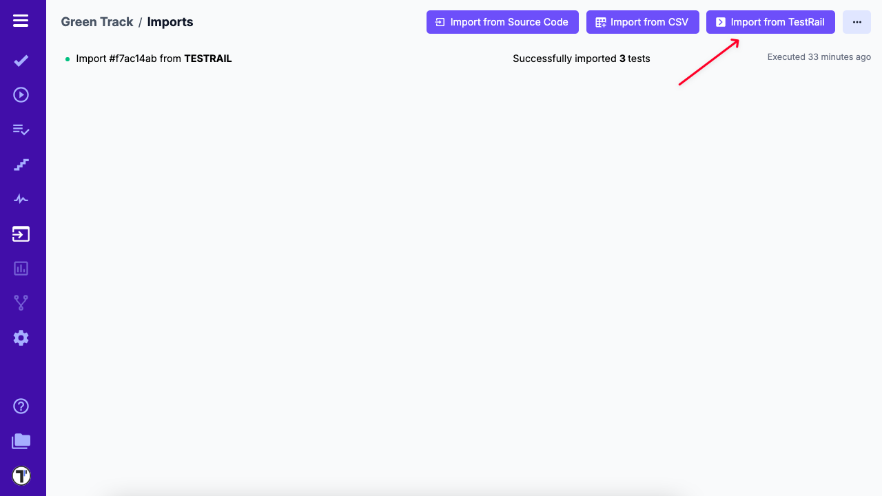 image Import from TestRail button